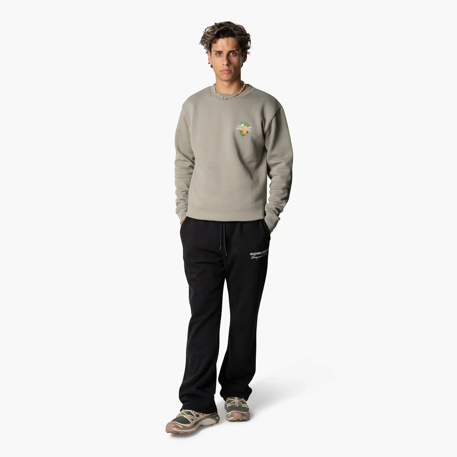 MINEOLA CREWNECK | FADED OLIVE/WHITE
