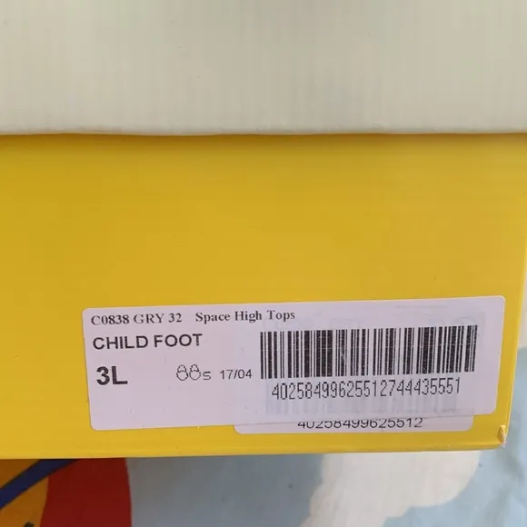 Mini Boden Space rocket high tops size 3 kids aka 32 European