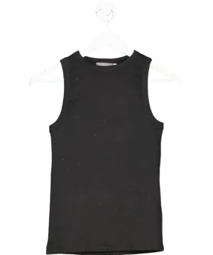 Mint Velvet Black High Neck Vest Top UK S