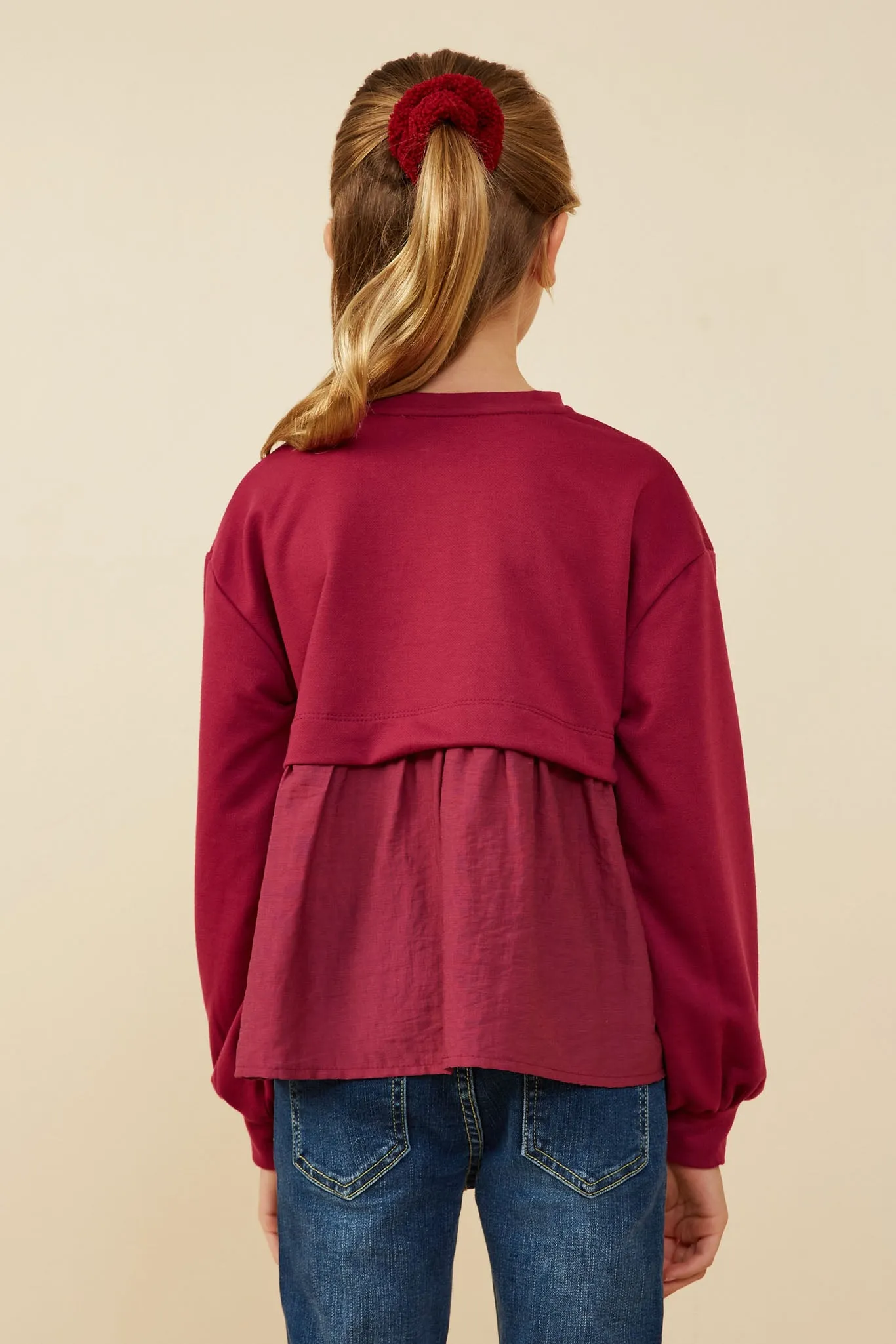 Mix Media French Terry Knit Top