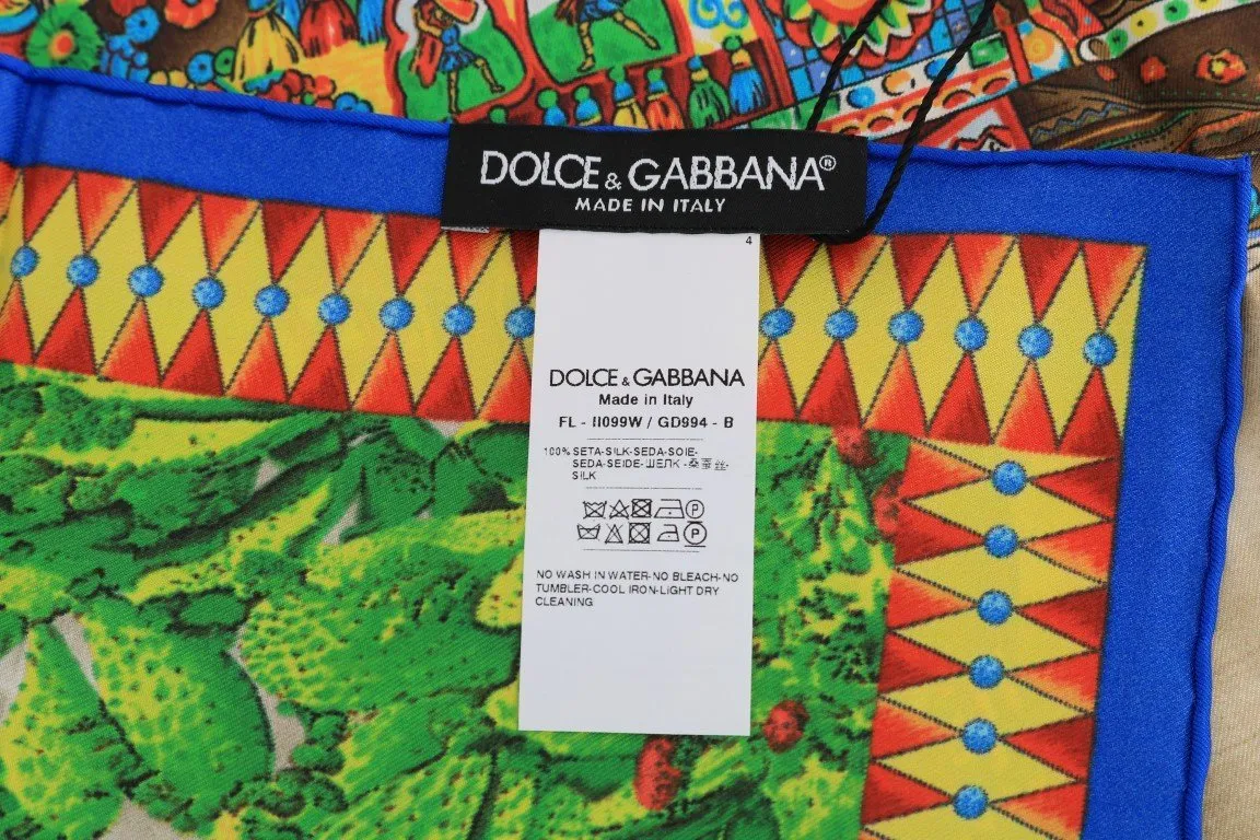 Multicolor Carretto Silk Scarf