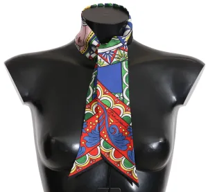 Multicolor Carretto Silk Shawl Necktie Scarf