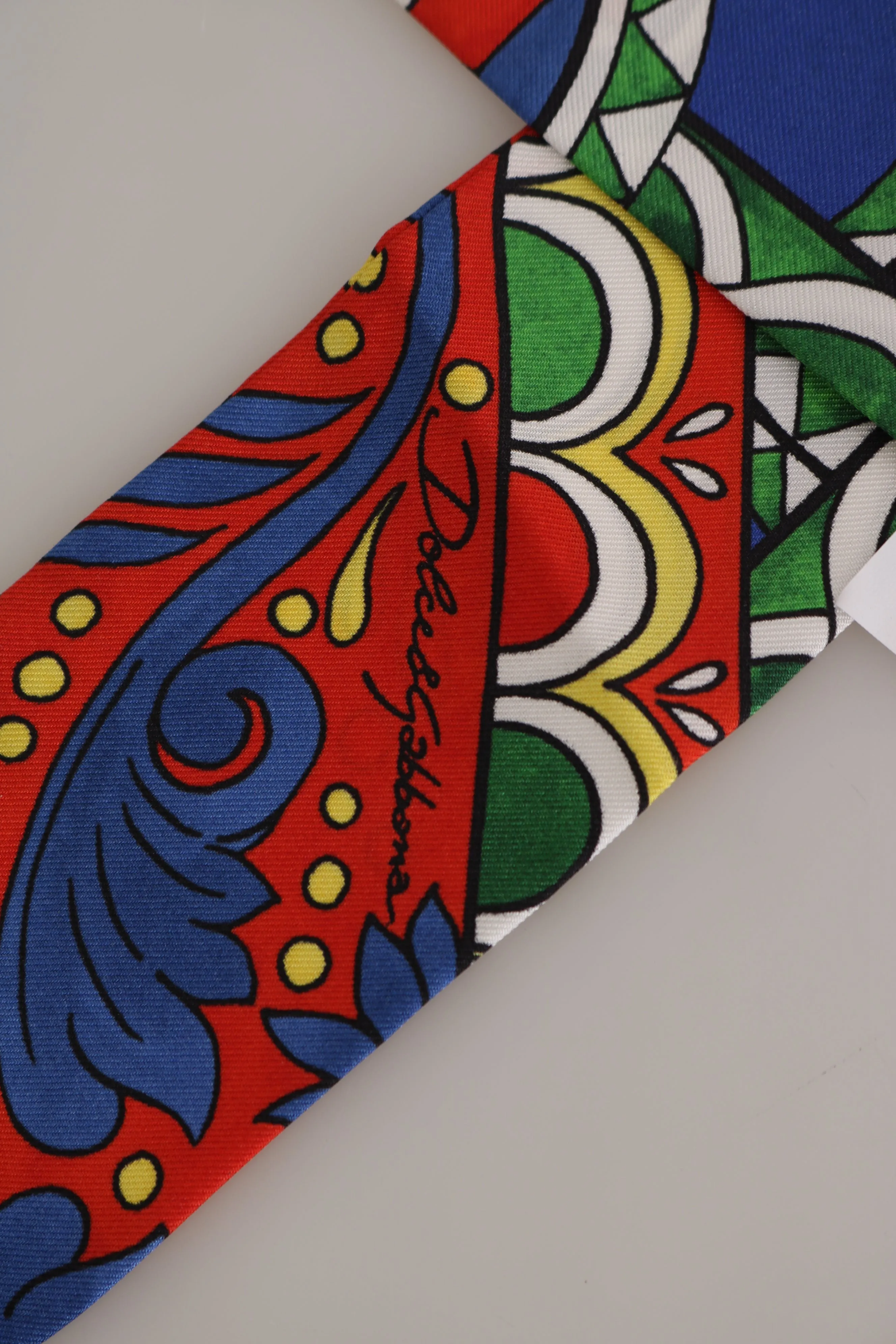 Multicolor Carretto Silk Shawl Necktie Scarf