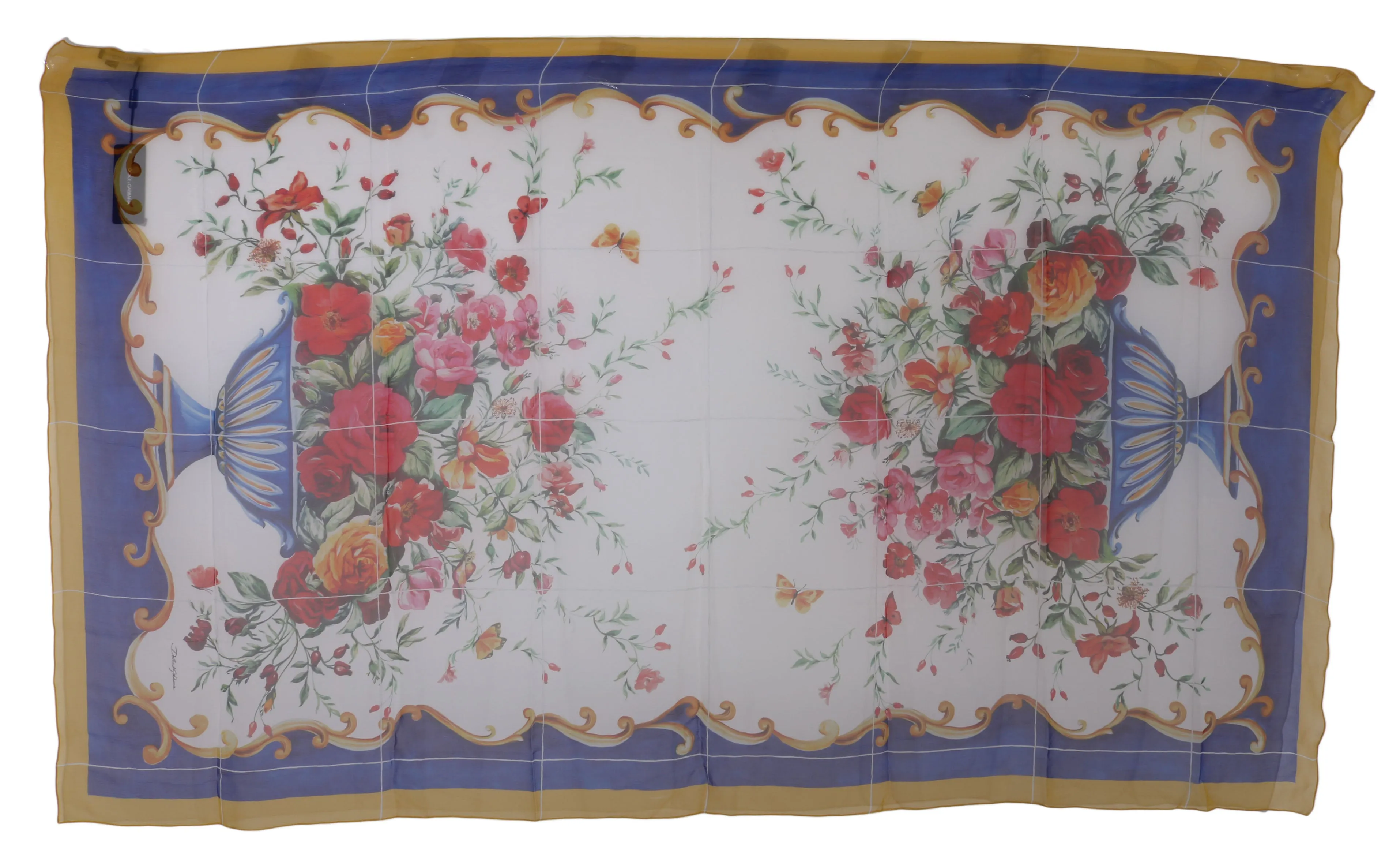 Multicolor Majolica Silk Wrap Shawl Scarf