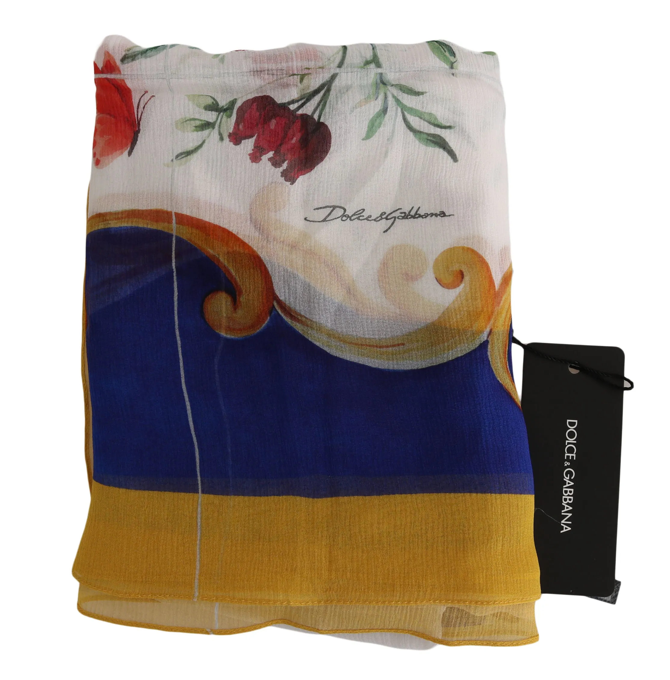 Multicolor Majolica Silk Wrap Shawl Scarf