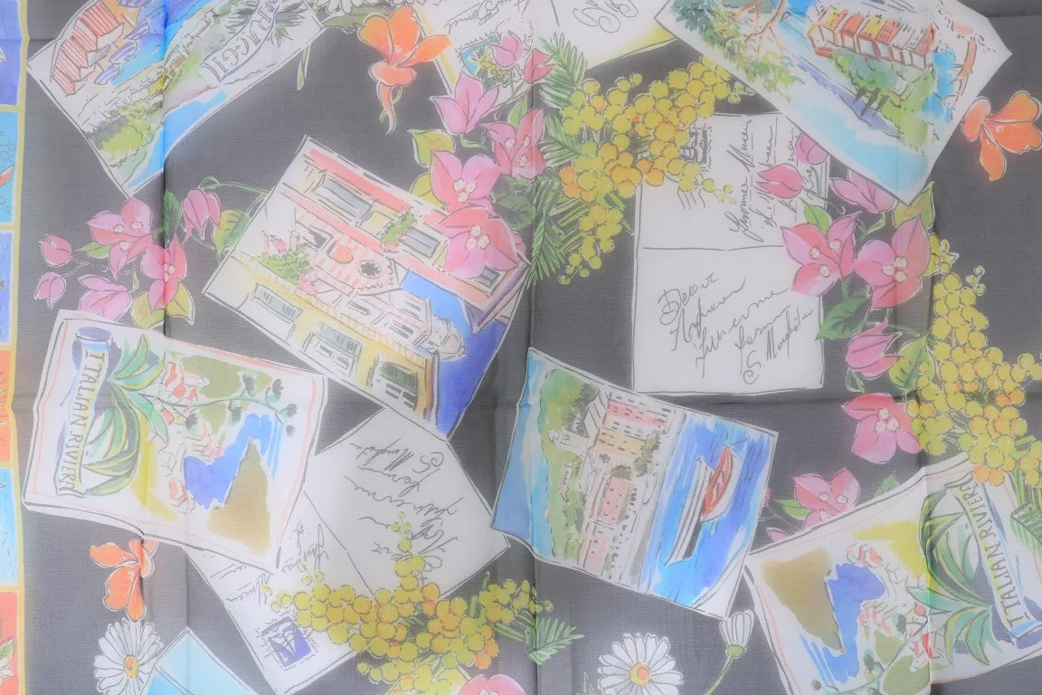Multicolor Silk Italian Riviera Scarf