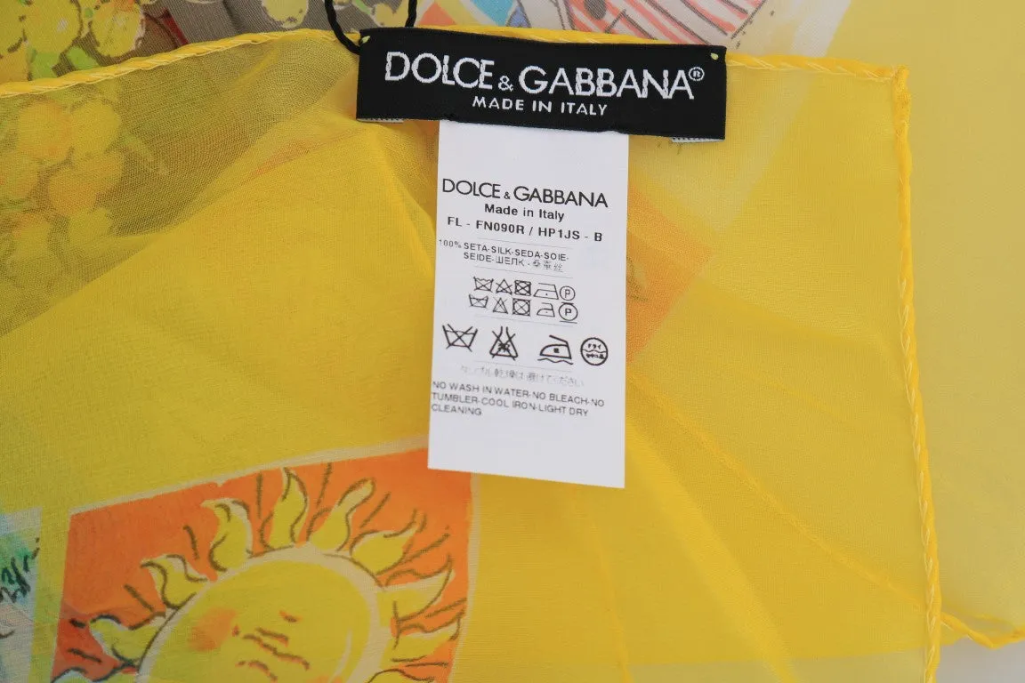 Multicolor Silk Italian Riviera Scarf