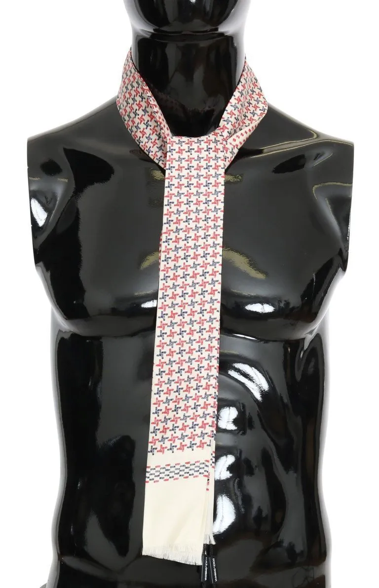 Multicolored Silk Skinny Scarf