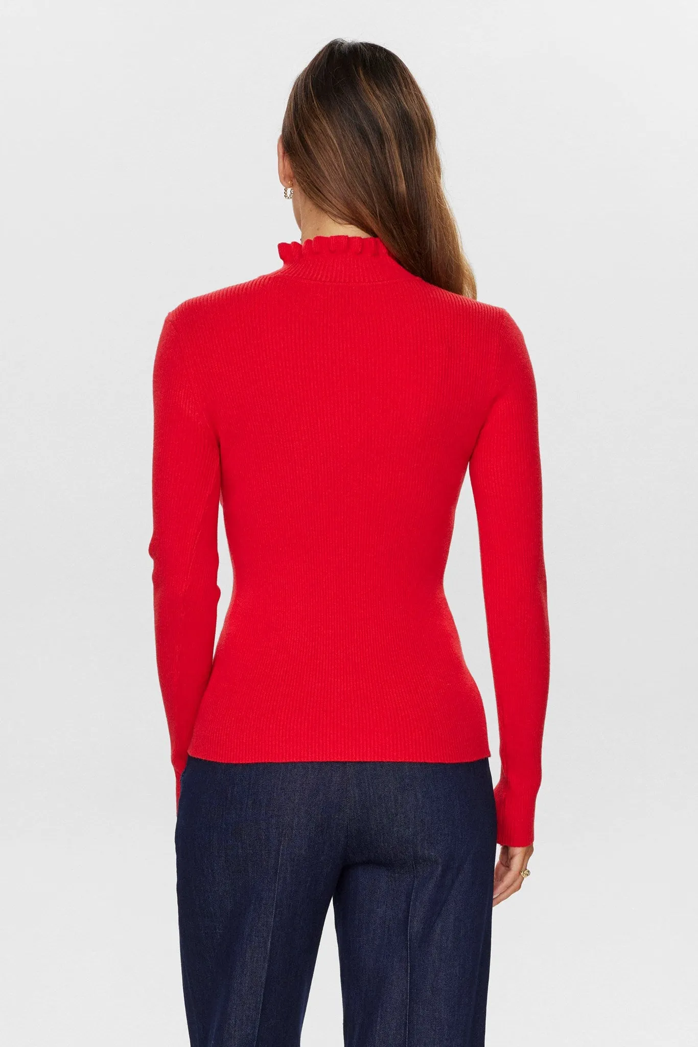 NUSIDANU HIGHNECK PULLOVER - High Risk Red