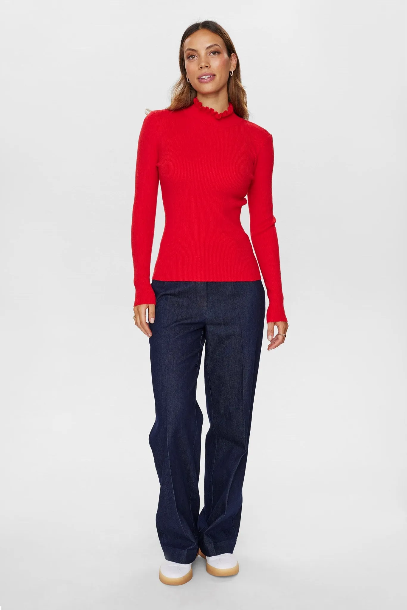 NUSIDANU HIGHNECK PULLOVER - High Risk Red