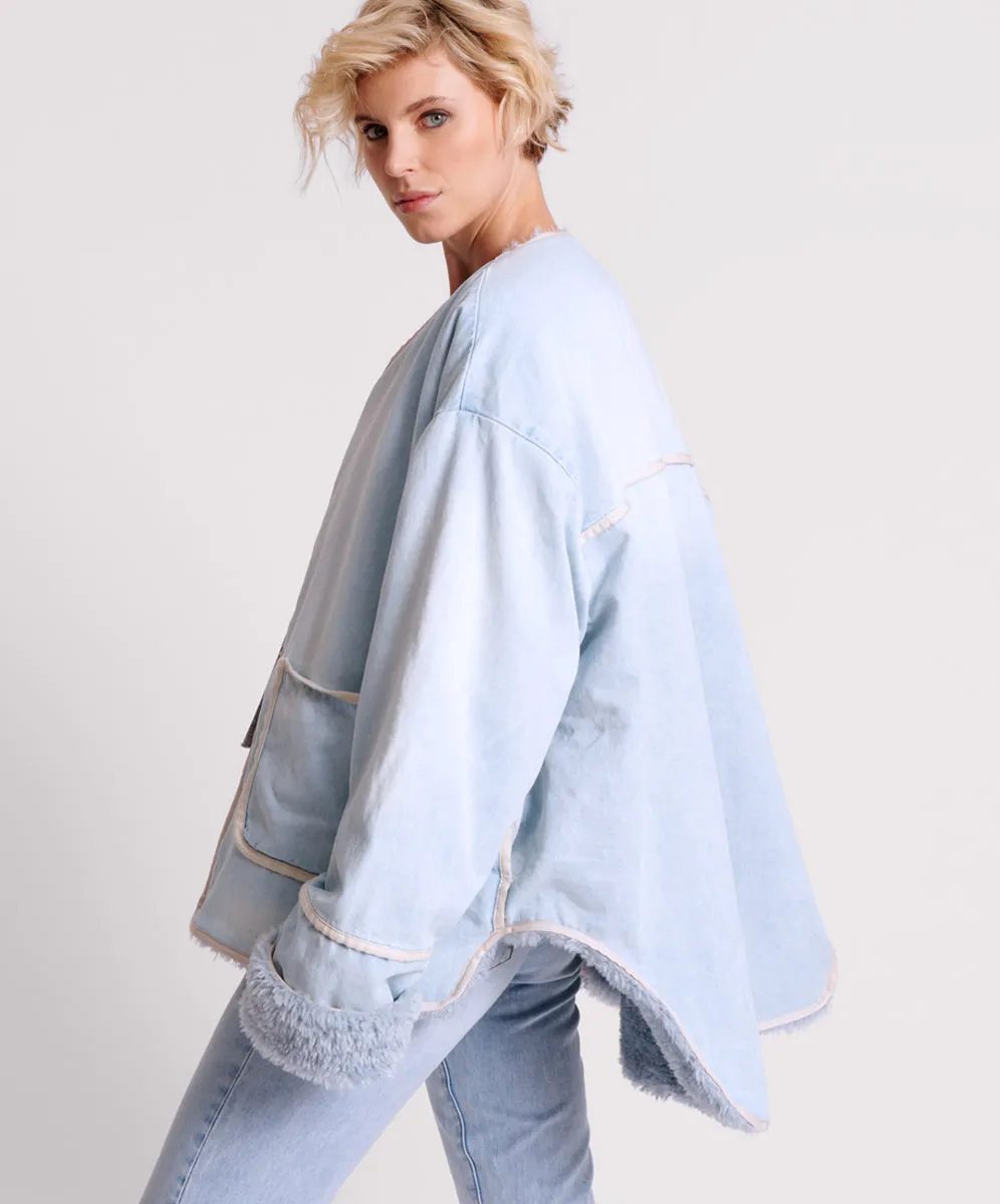 One Teaspoon Blue Space Teddy Throwover Denim Jacket