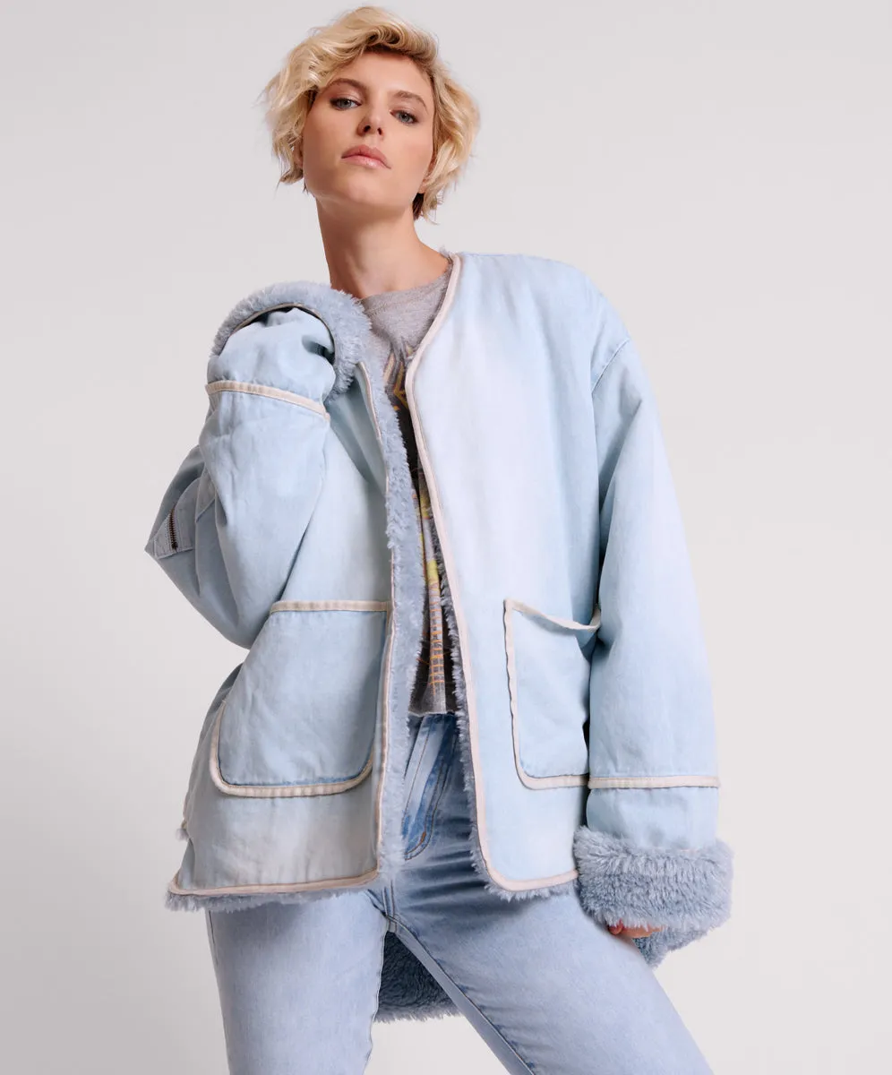One Teaspoon Blue Space Teddy Throwover Denim Jacket