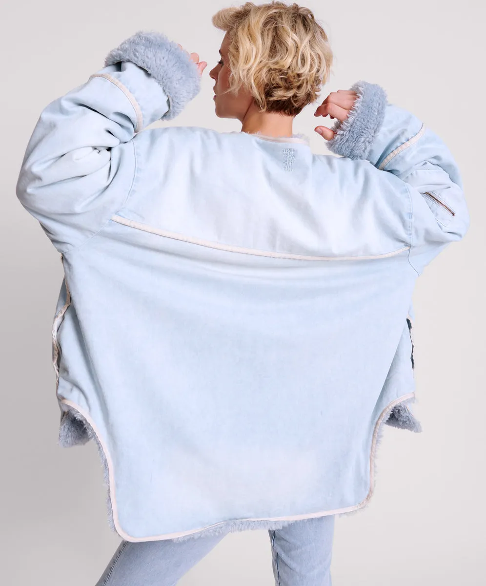 One Teaspoon Blue Space Teddy Throwover Denim Jacket