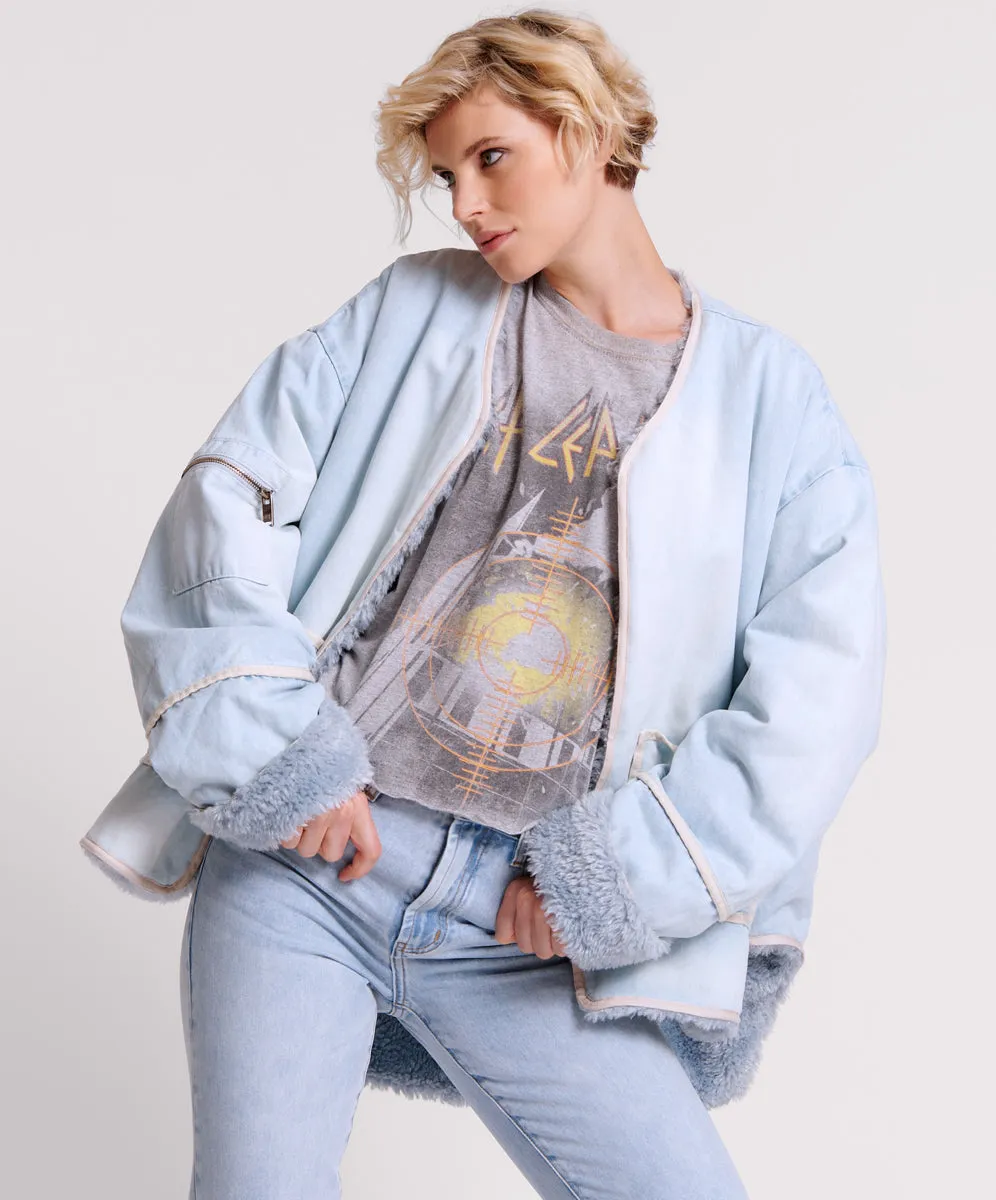 One Teaspoon Blue Space Teddy Throwover Denim Jacket