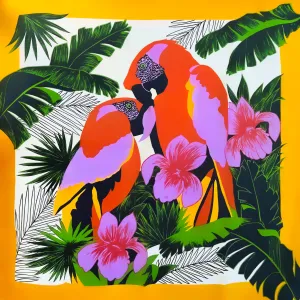 Paris Mode Parrot Silk Twill Scarf