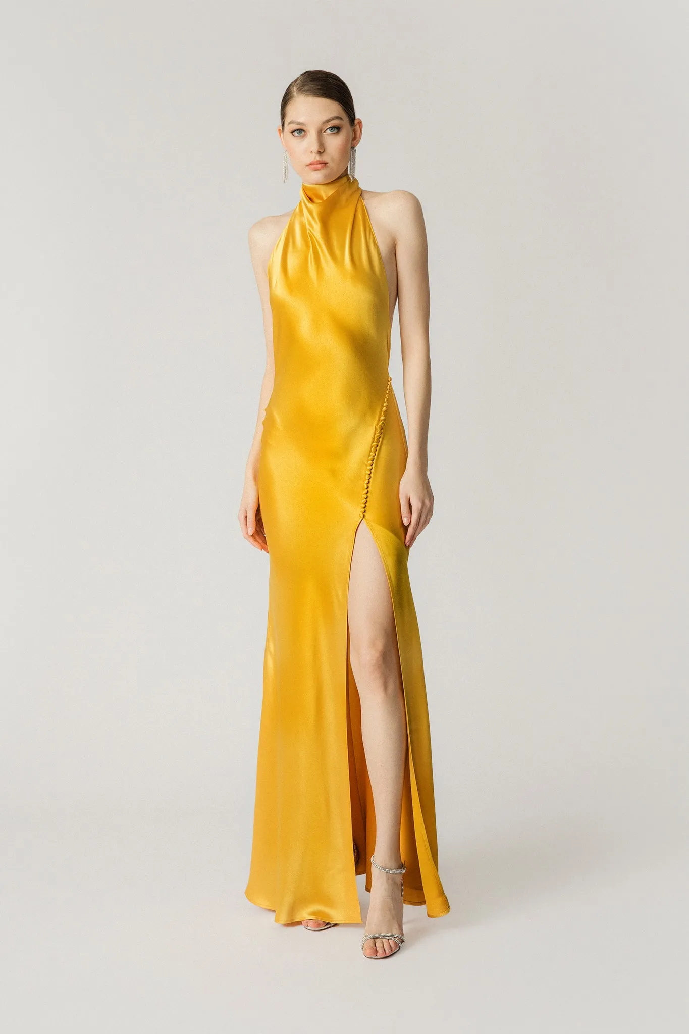 Penelope Backless Satin Gown