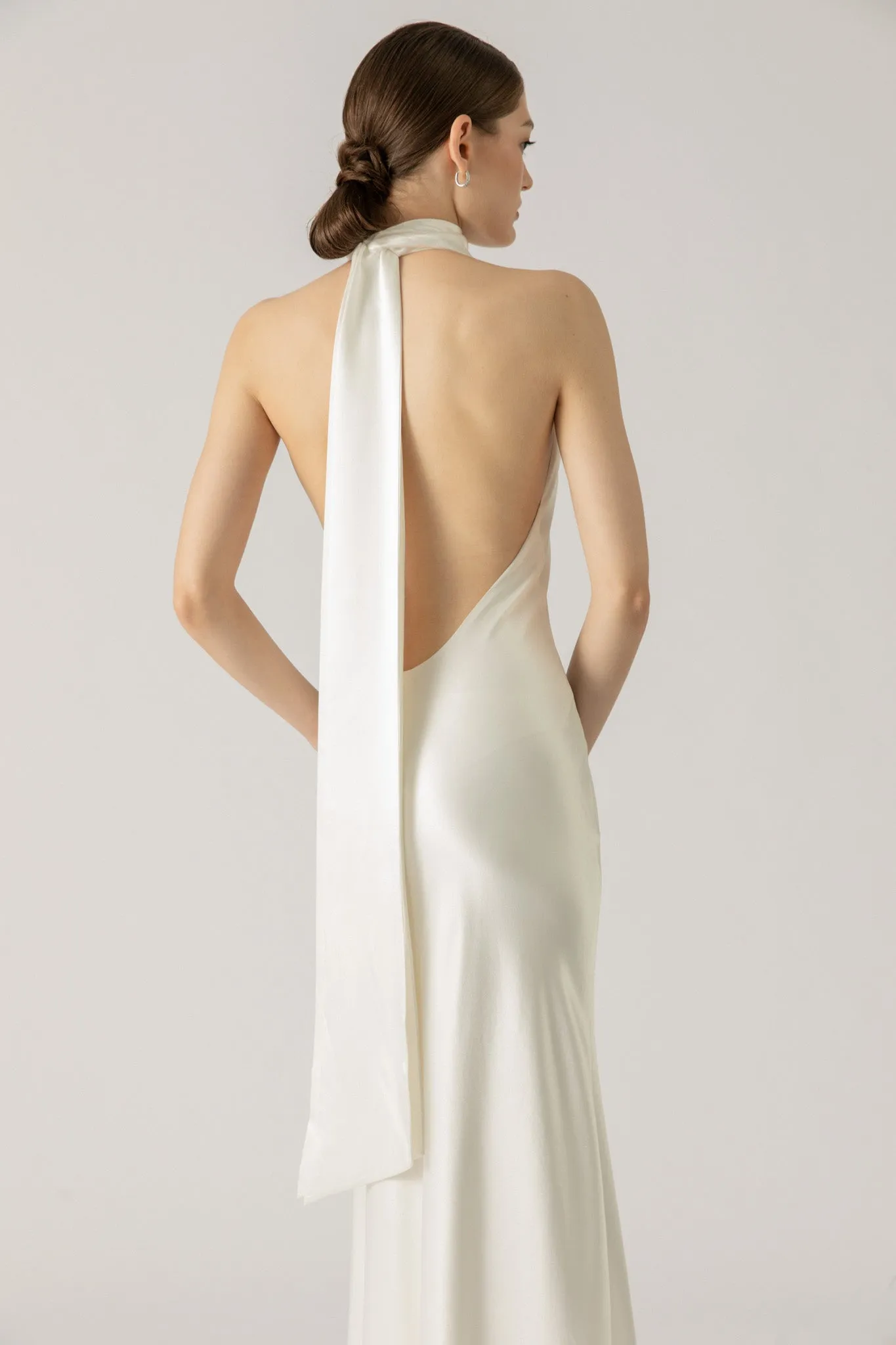 Penelope Backless Satin Gown