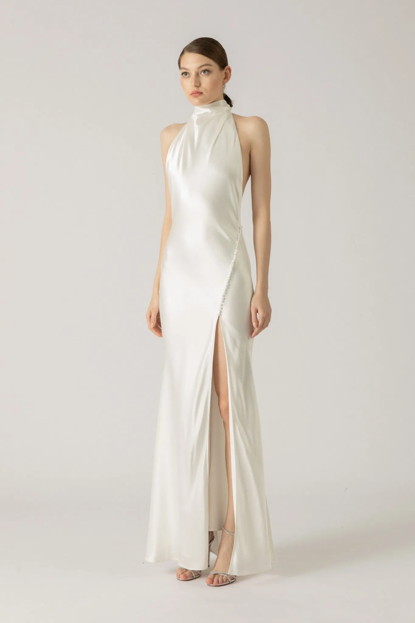 Penelope Backless Satin Gown