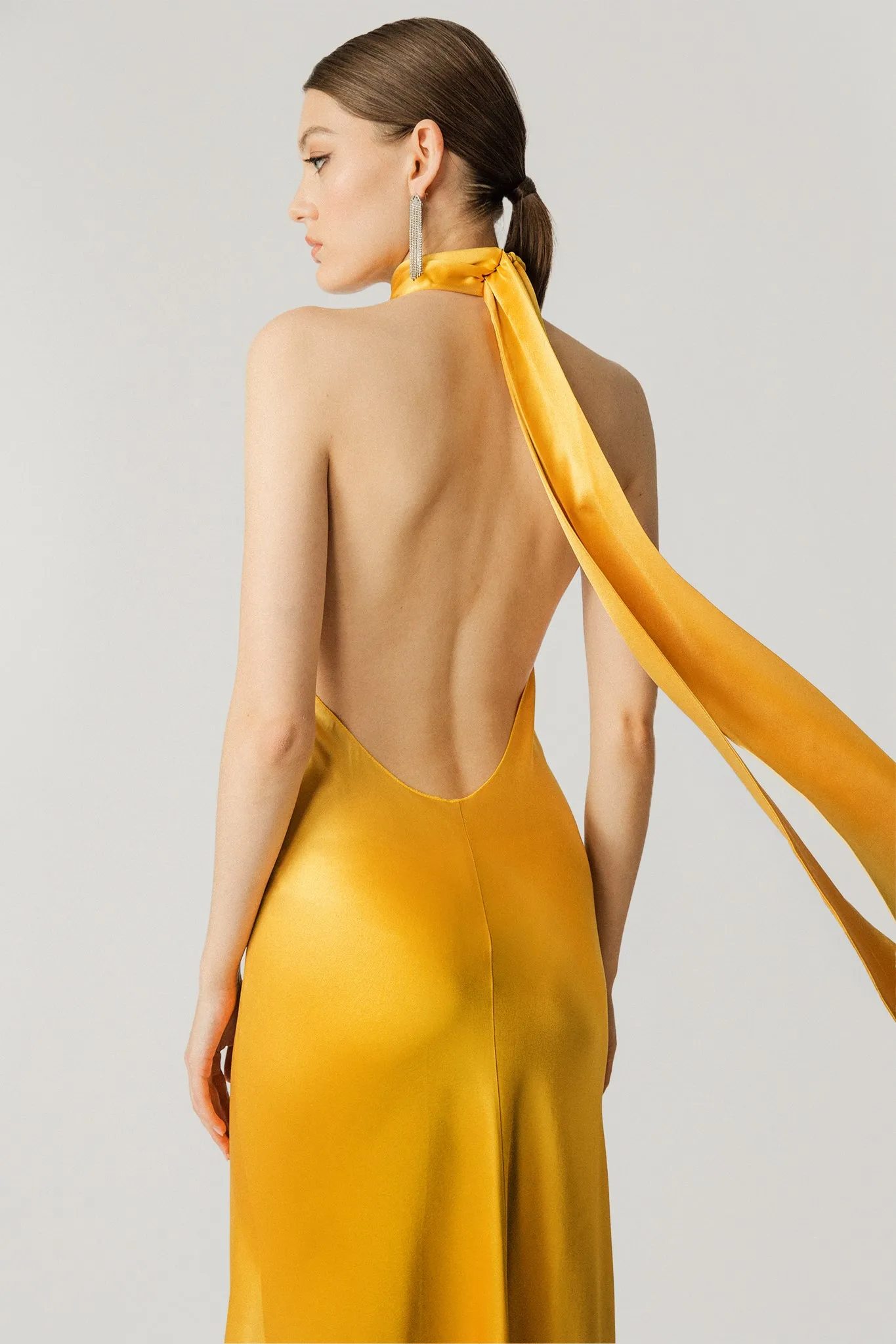 Penelope Backless Satin Gown