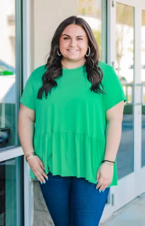 Pep in My Step Peplum in Green