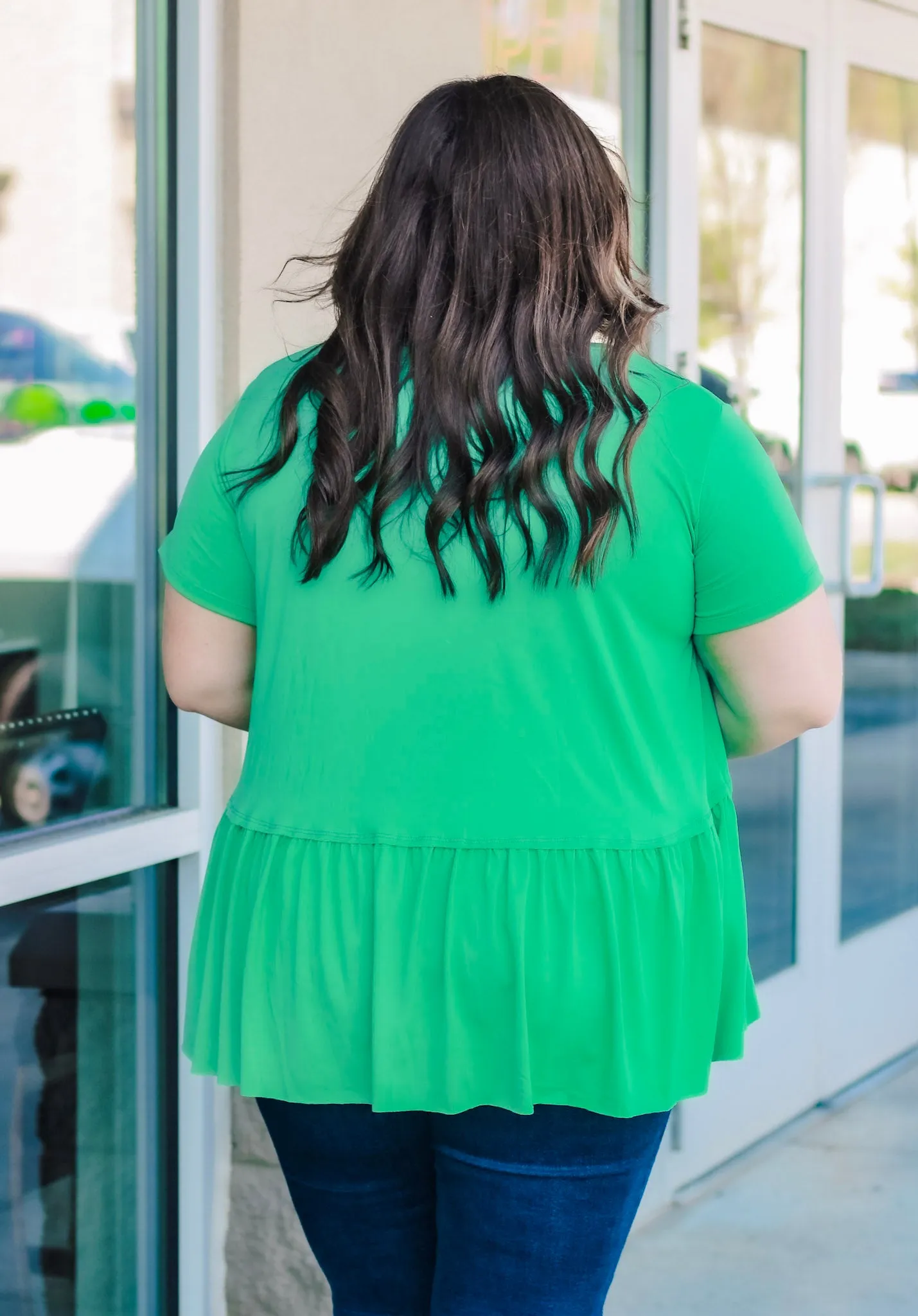 Pep in My Step Peplum in Green