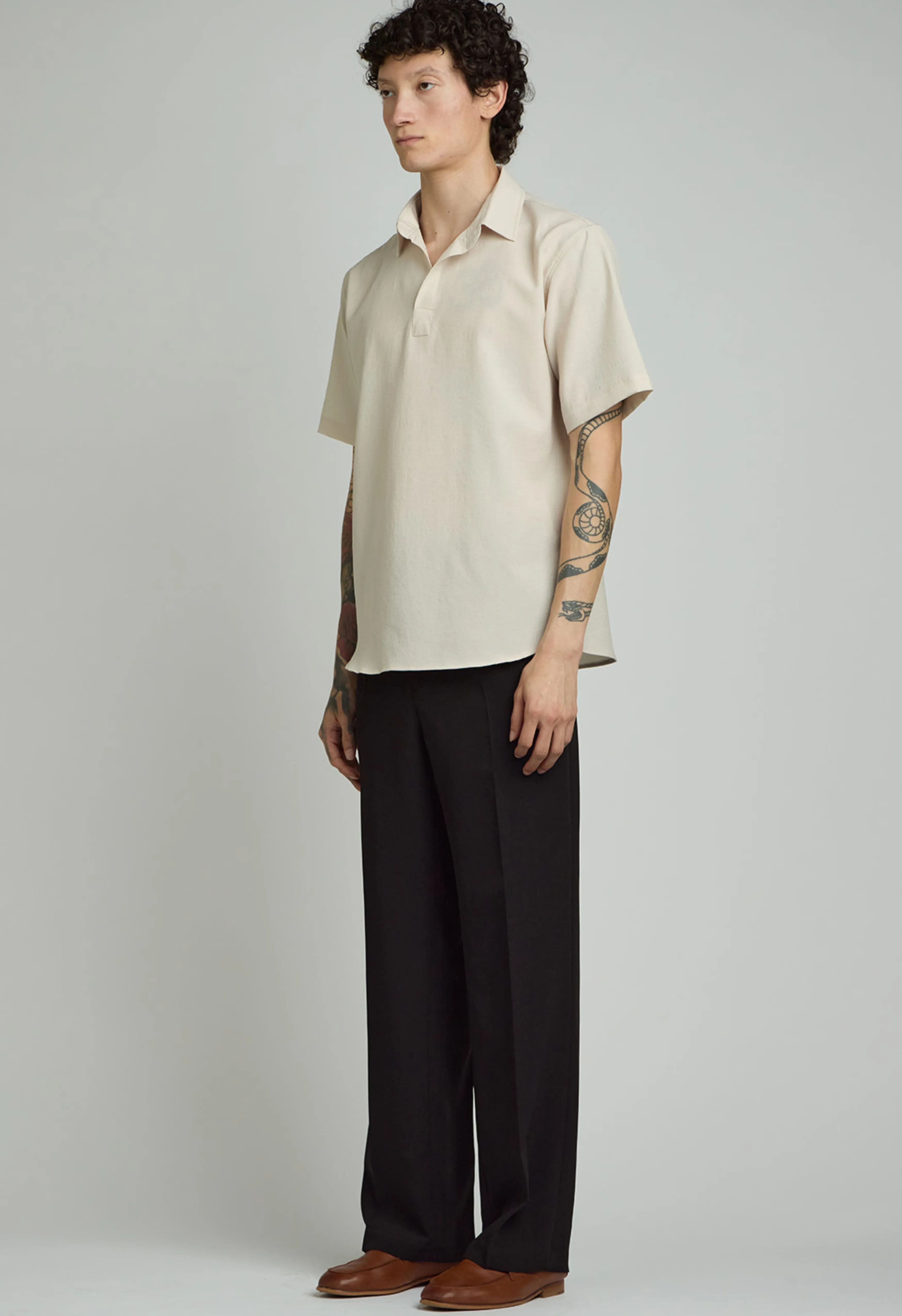Performance Wrinkle Free Short Sleeve in Cream