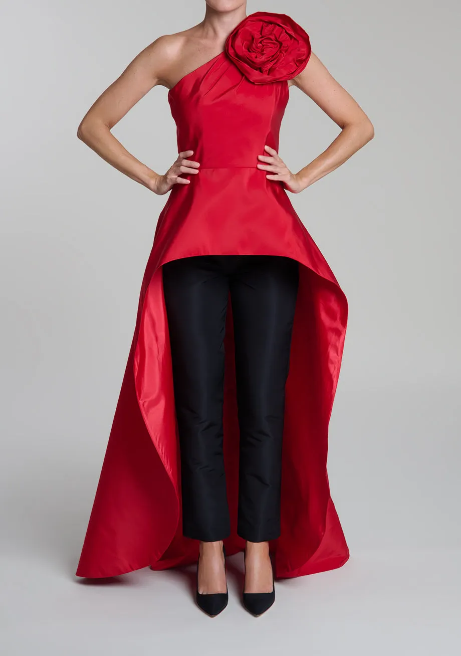 Phoebe Silk Faille Cape Top