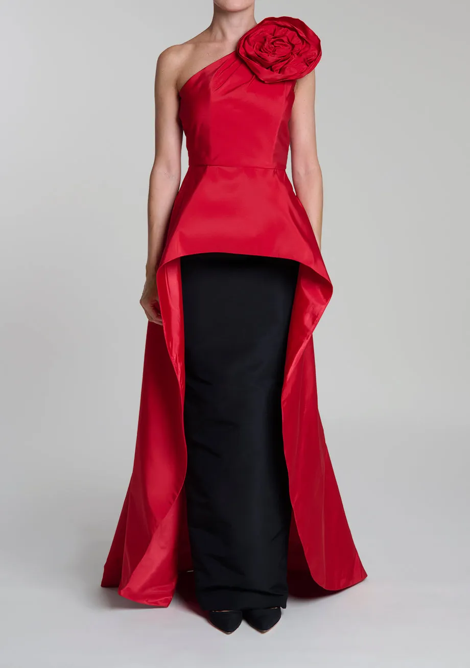 Phoebe Silk Faille Cape Top