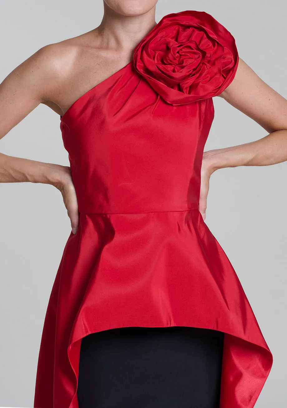 Phoebe Silk Faille Cape Top