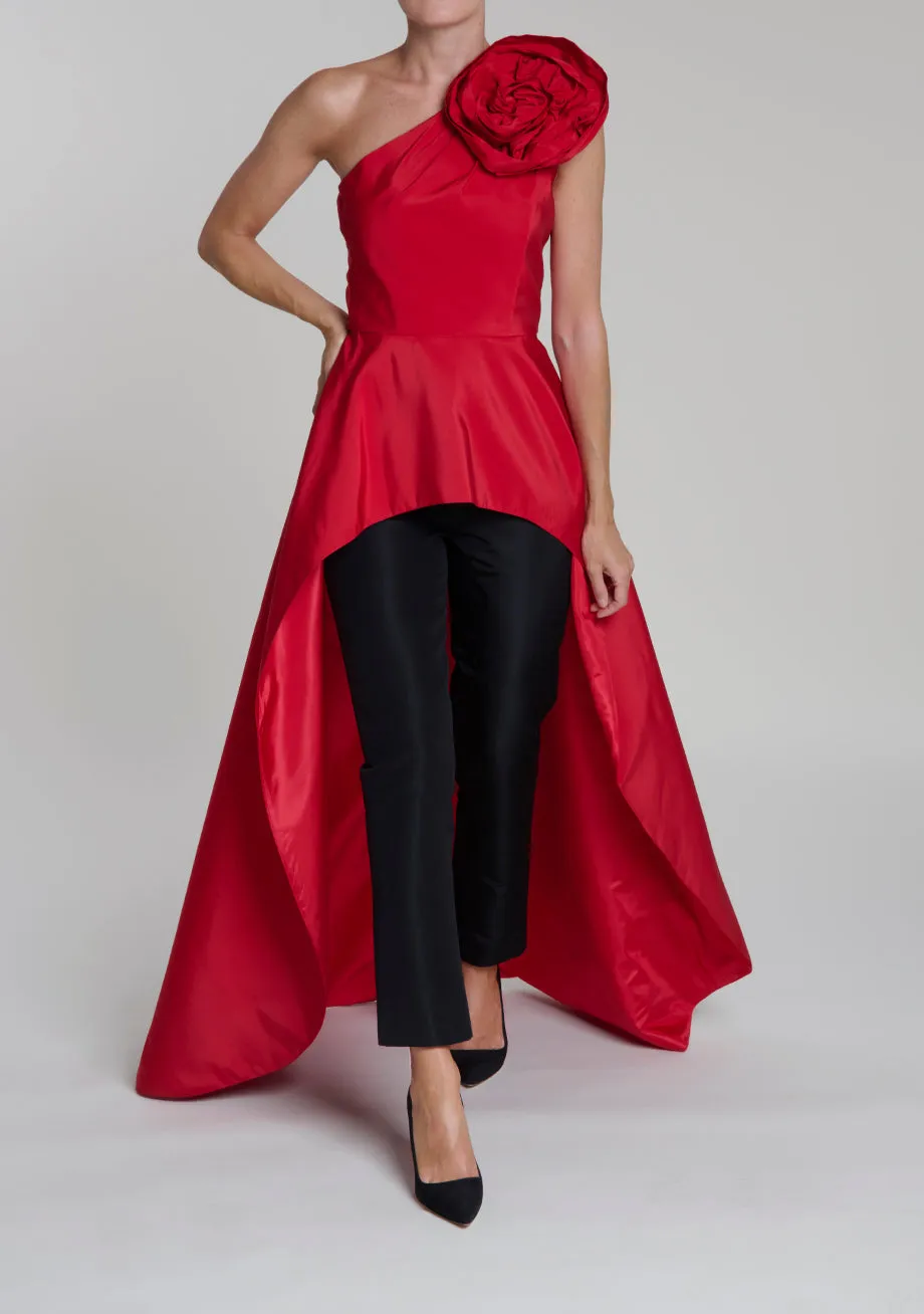 Phoebe Silk Faille Cape Top