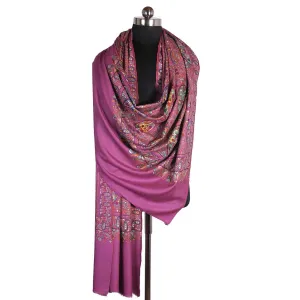 Pink Pasley Design Full Jamawar Cashmere Pashmina Shawl