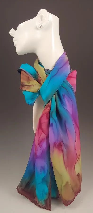 "Dahlia Daze" Silk Scarf