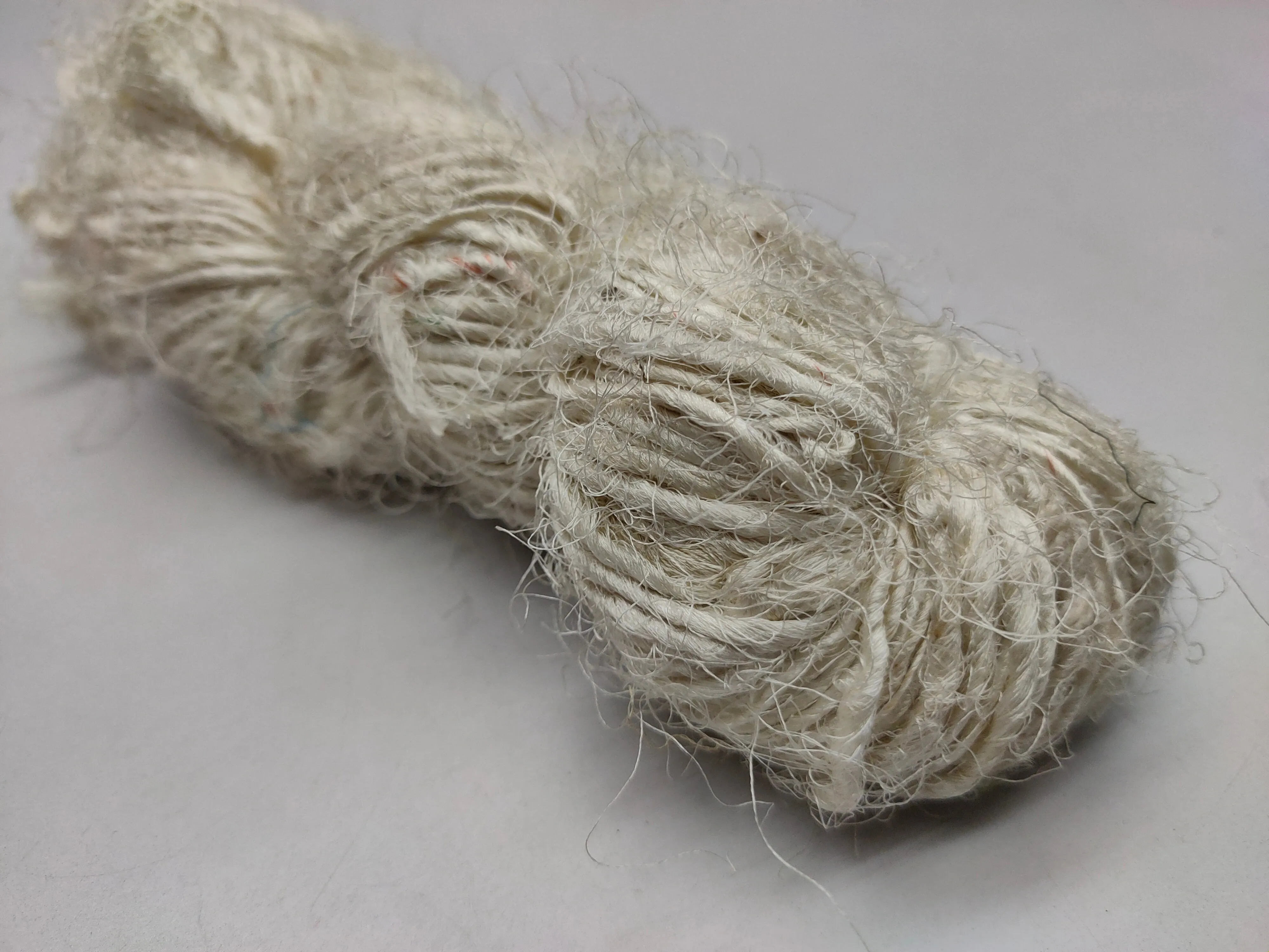 Recycled Sari Silk Yarn Prime White