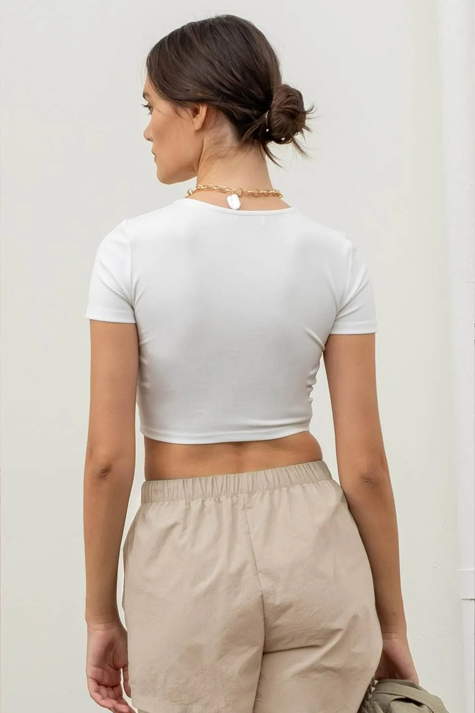 REVERSIBLE SOLID SQUARE NECK KNIT TOP