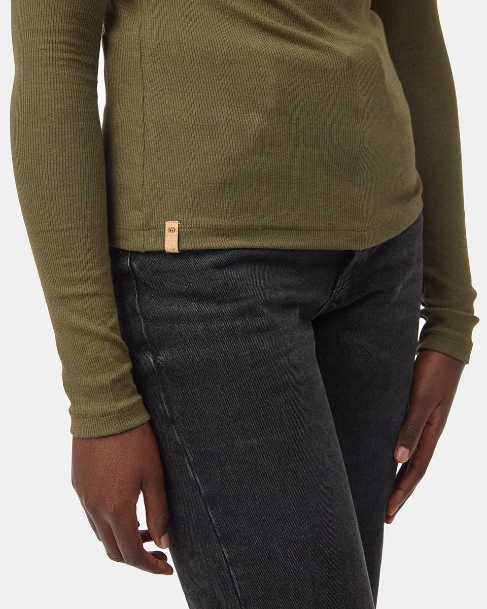 Rib Mock Neck Longsleeve