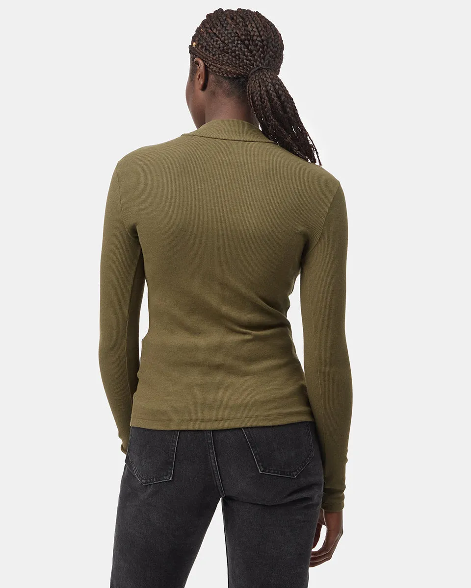 Rib Mock Neck Longsleeve