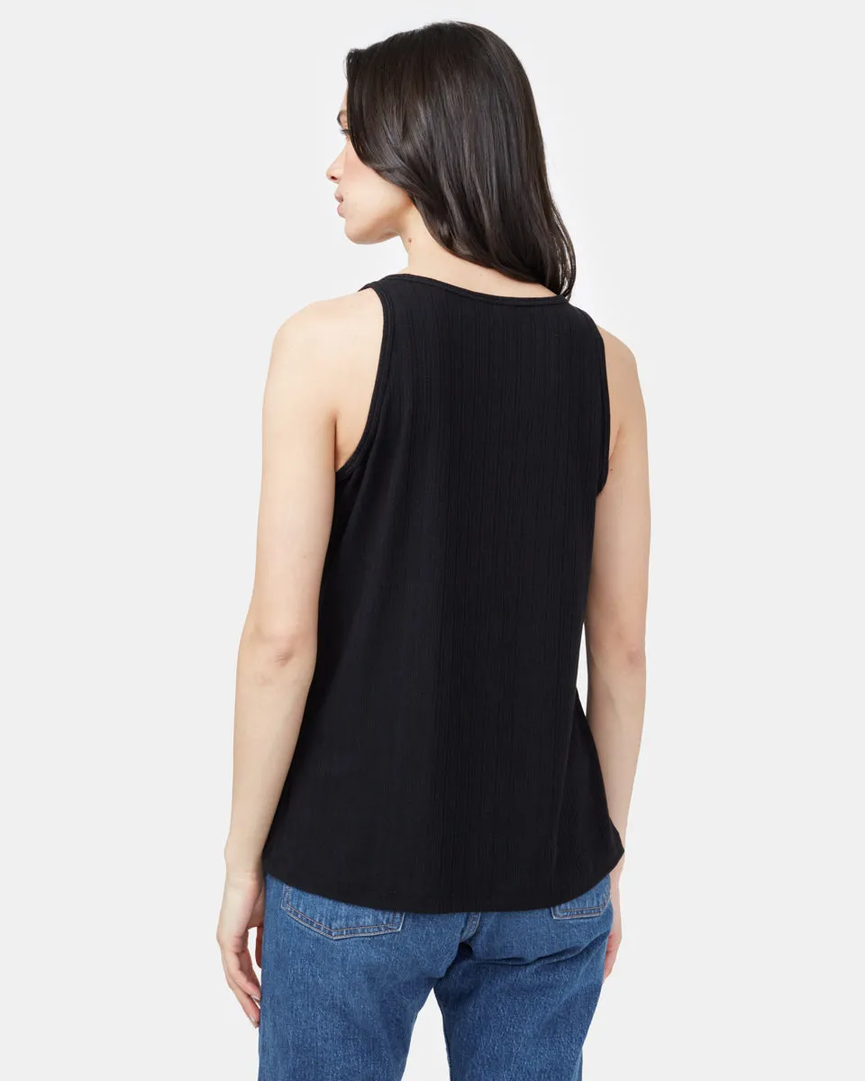 Ribbed High Neck Tank