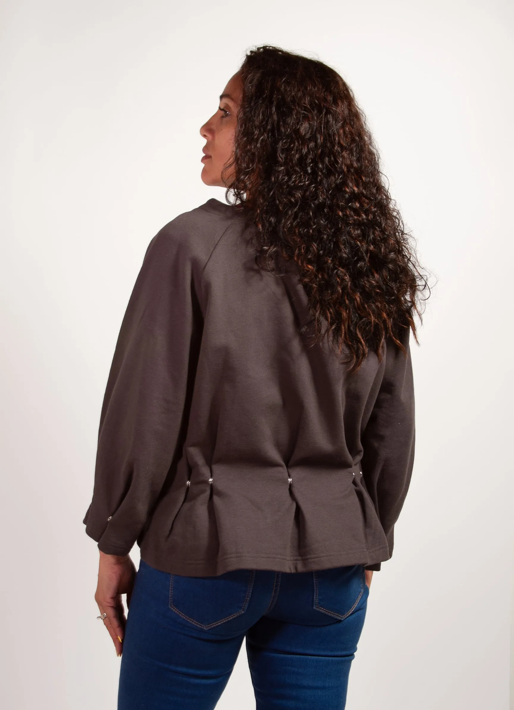 Ruched High Neck Sweater