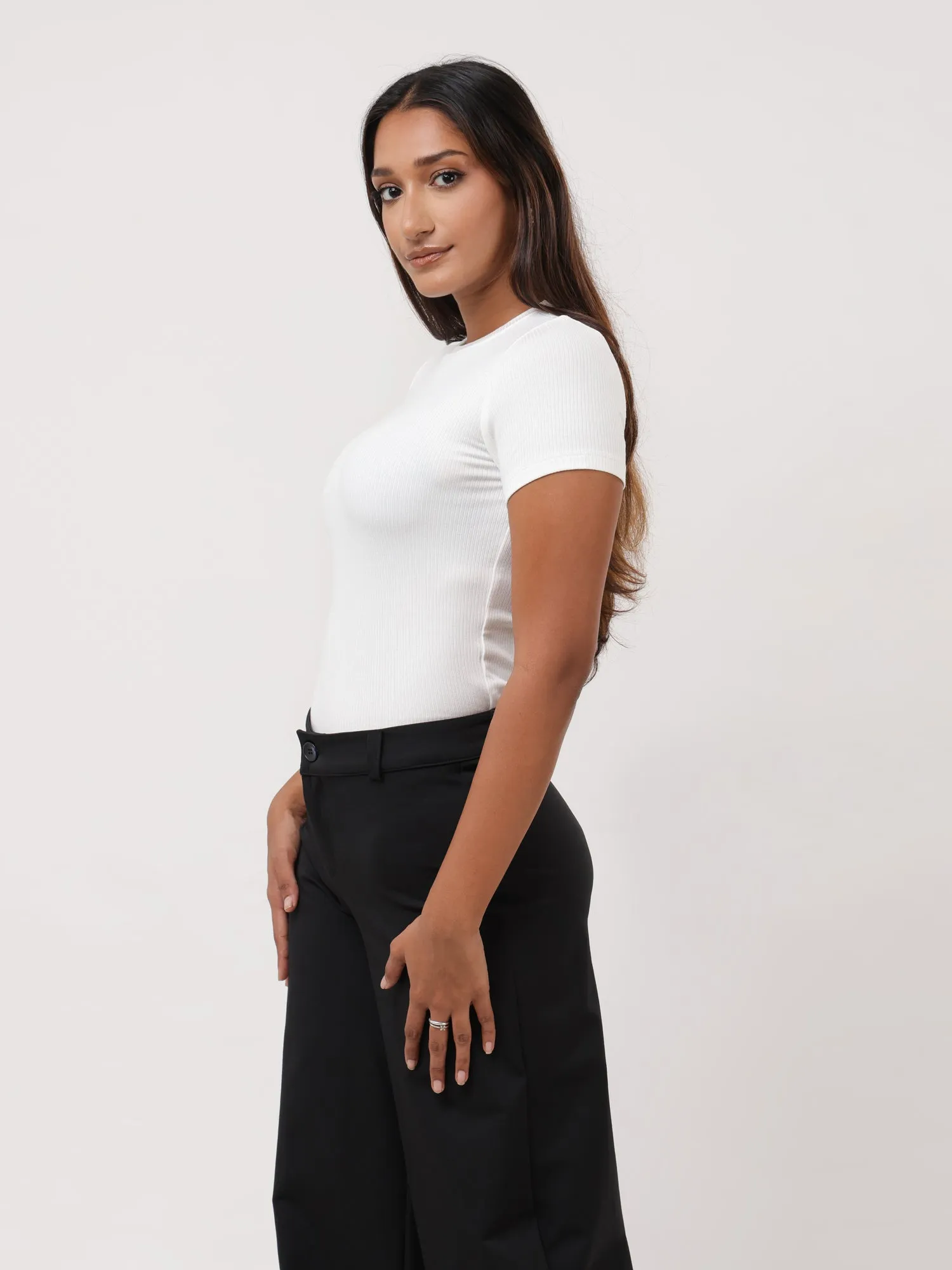Rue High Neck Fitted T-Shirt