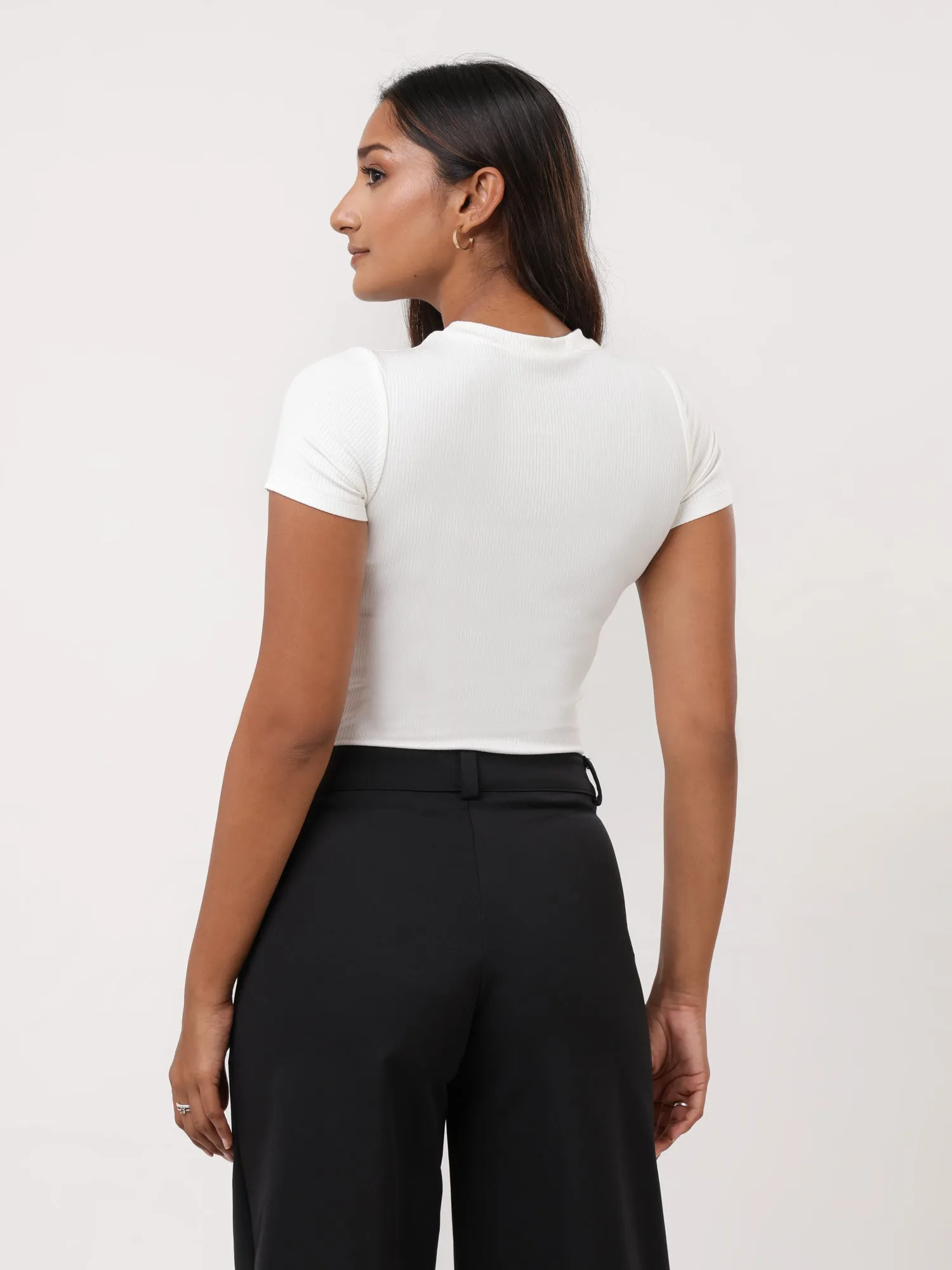 Rue High Neck Fitted T-Shirt