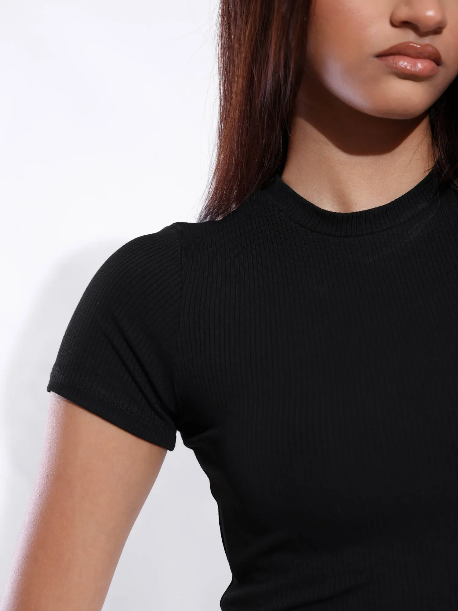 Sam High Neck Fitted T-Shirt