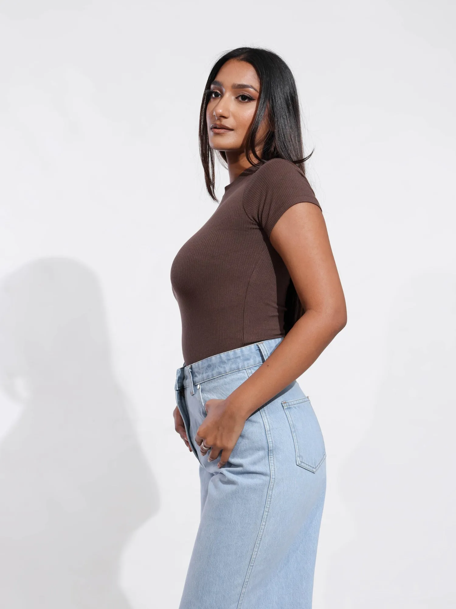 Sam High Neck Fitted T-Shirt