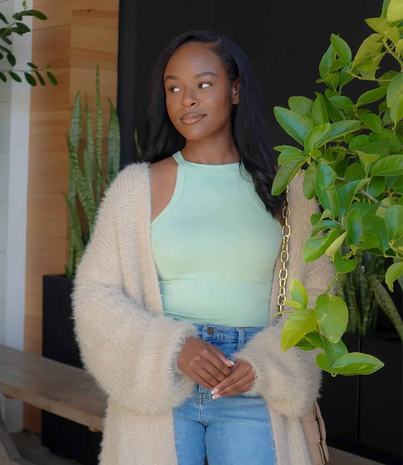 Sariah High Neck Top(Sage)