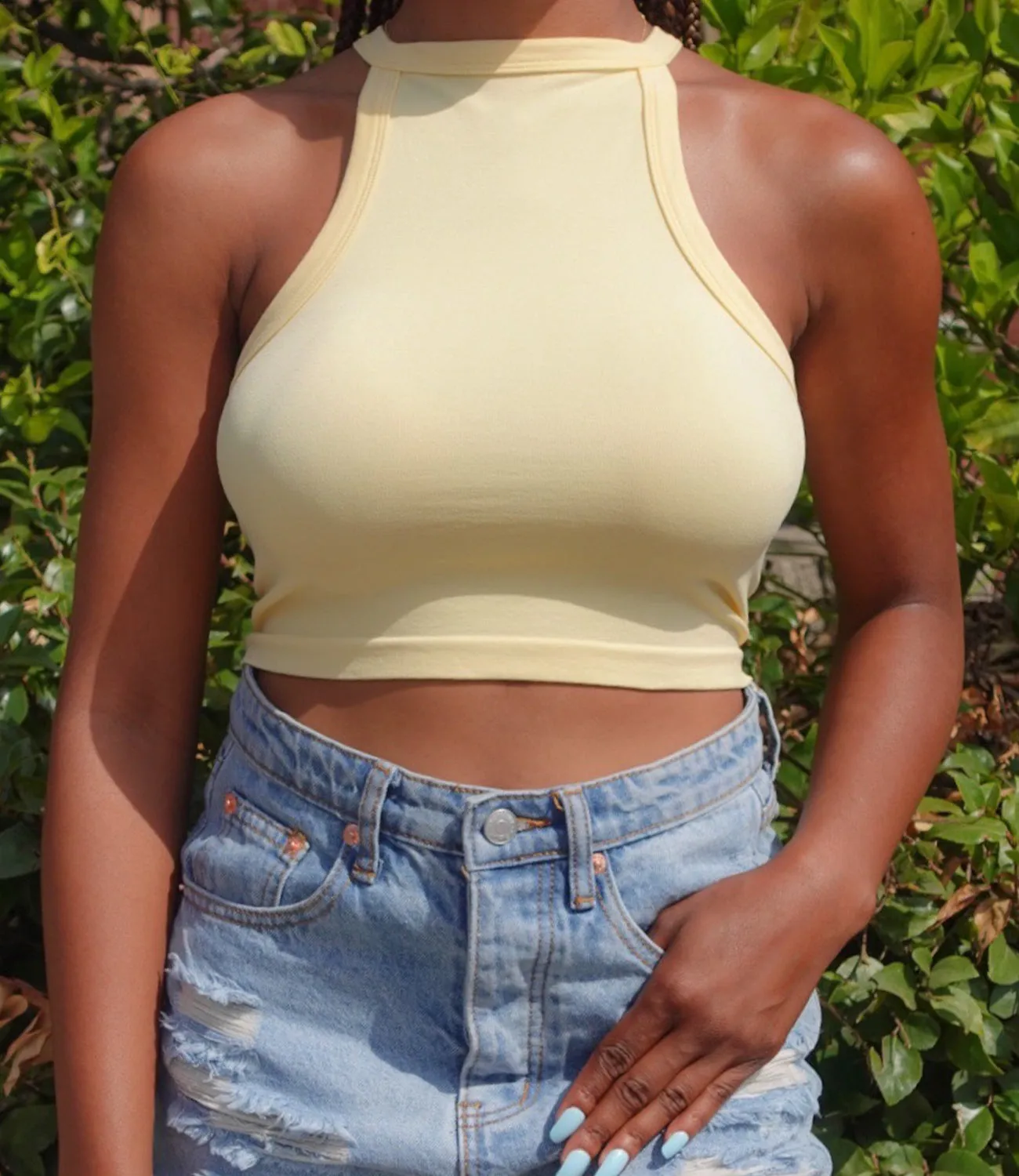 Sariah High Neck Top(Yellow)