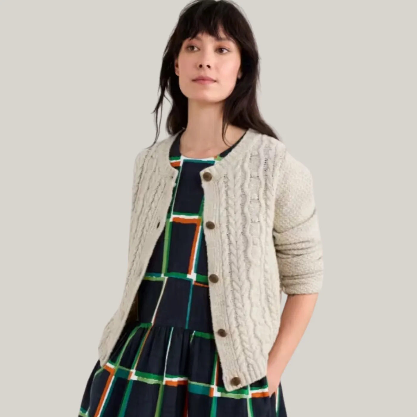 Seasalt Tressa Merino Blend Cable Knit Cardigan