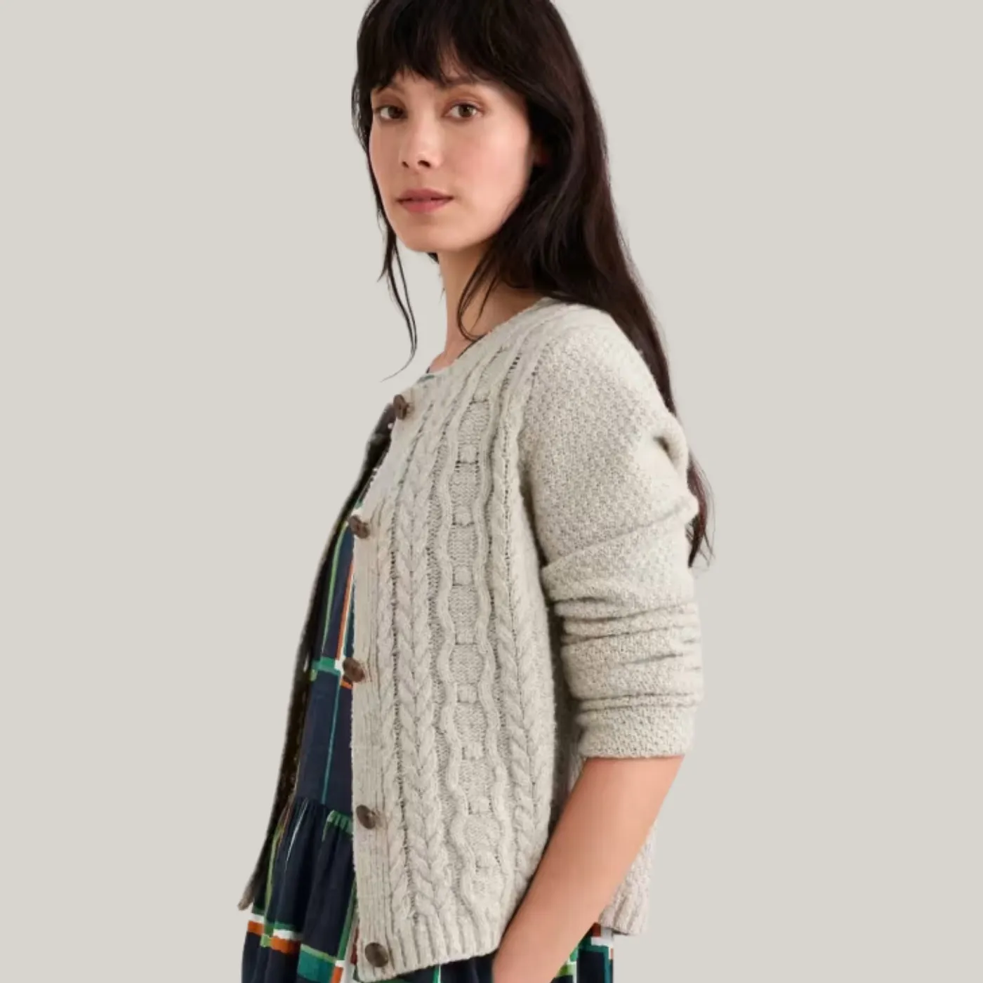 Seasalt Tressa Merino Blend Cable Knit Cardigan