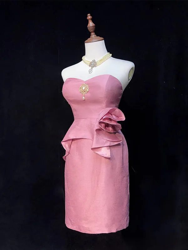Sexy Sweetheart Sleeveless Short Mermaid Satin Homecoming Dresses For Party Online, HD0911