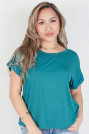 SHORT SLEEVE CREW NECK TOP