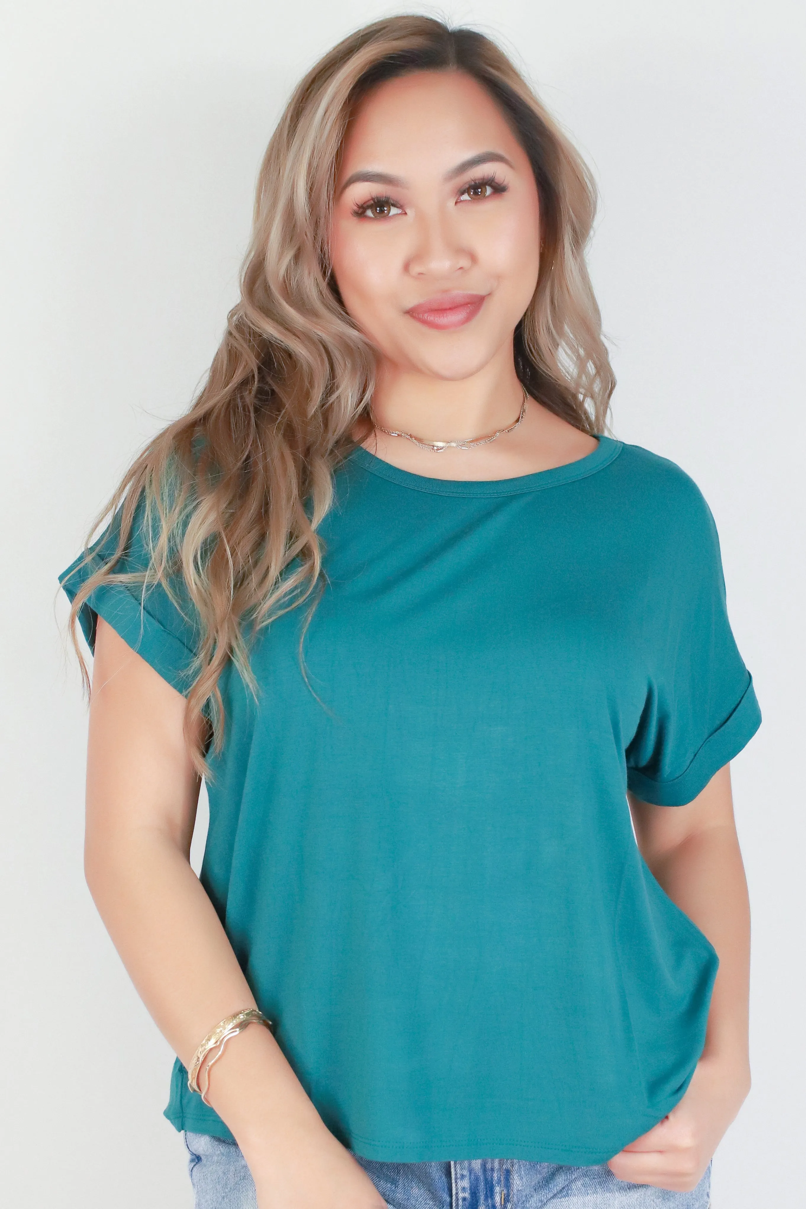 SHORT SLEEVE CREW NECK TOP