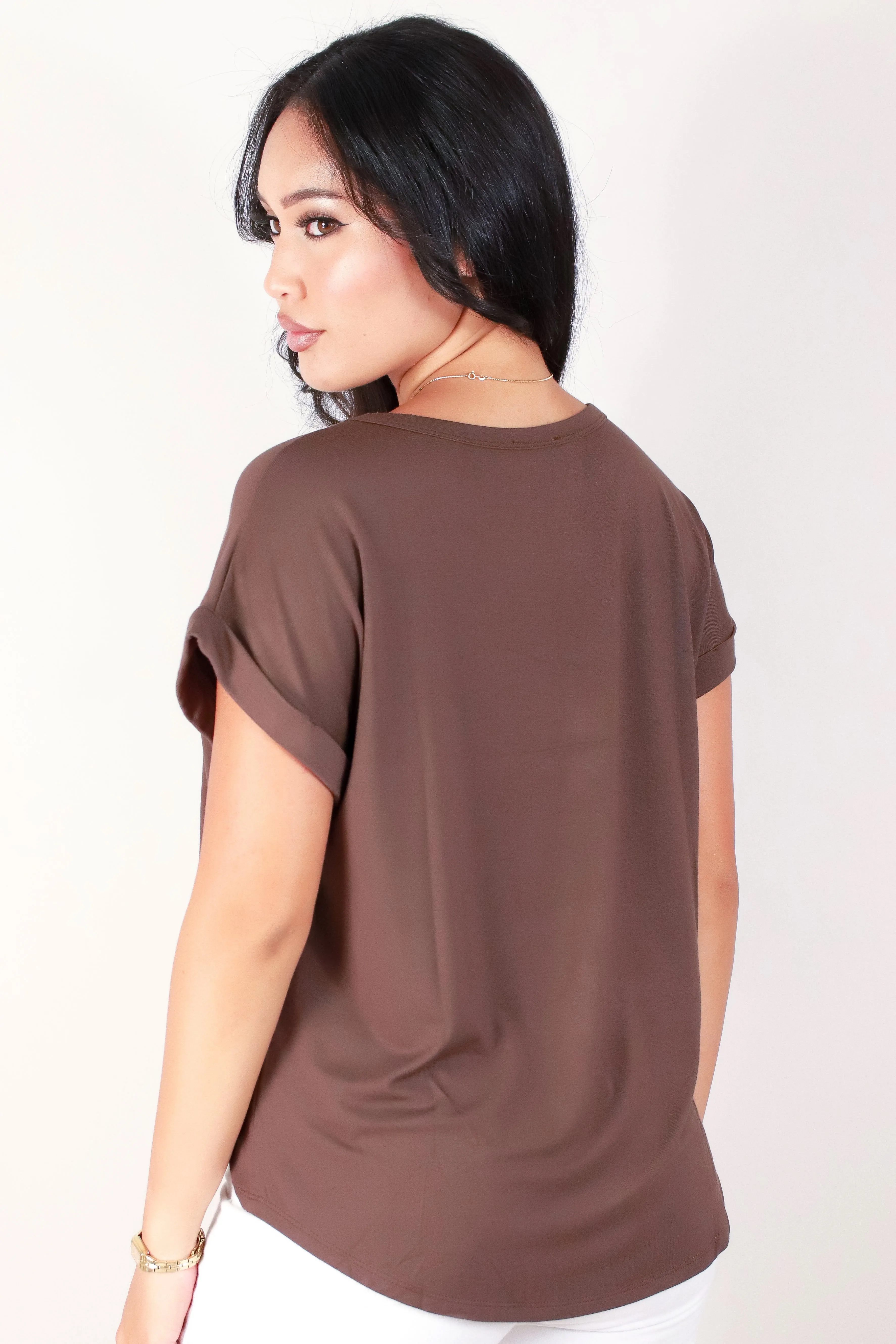 SHORT SLEEVE CREW NECK TOP